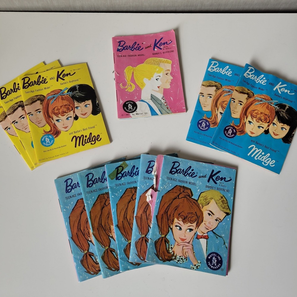 Lot of 10 Vintage 1960s Barbie, Ken, & Midge Fashion Booklets Mattel Good Shape